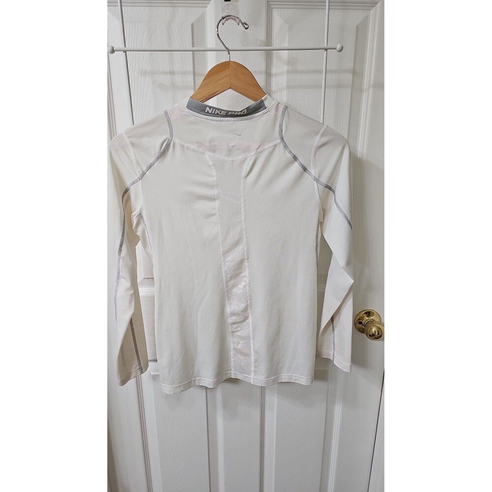 Nike Pro Dri-FIT Youth Girls Long Sleeve Compression Base Layer Top White - Picture 7 of 7